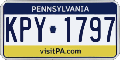 PA license plate KPY1797