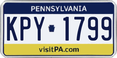 PA license plate KPY1799