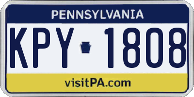 PA license plate KPY1808
