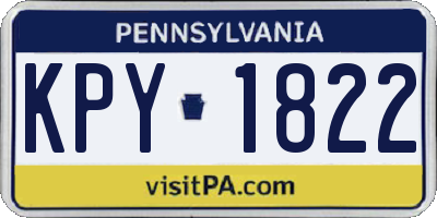 PA license plate KPY1822