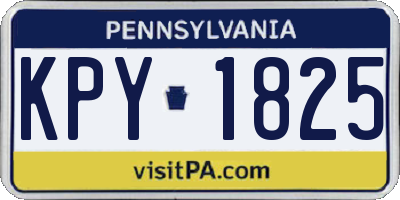 PA license plate KPY1825
