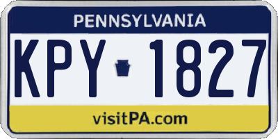 PA license plate KPY1827