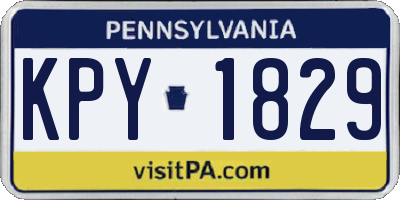 PA license plate KPY1829