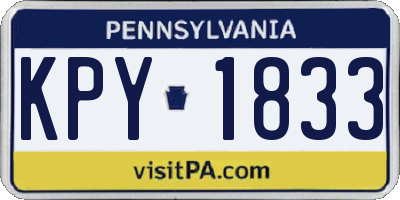 PA license plate KPY1833