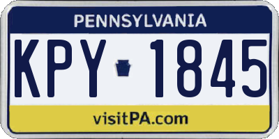 PA license plate KPY1845