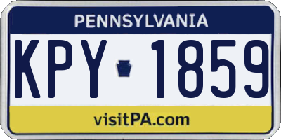 PA license plate KPY1859