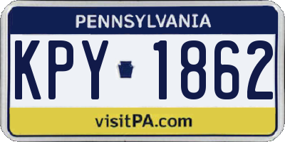 PA license plate KPY1862