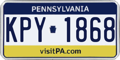 PA license plate KPY1868