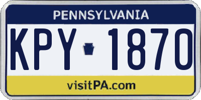 PA license plate KPY1870