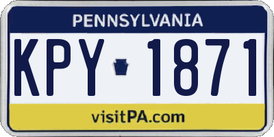 PA license plate KPY1871