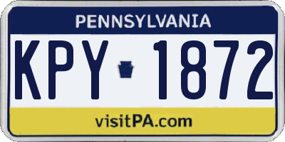 PA license plate KPY1872