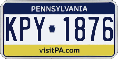PA license plate KPY1876
