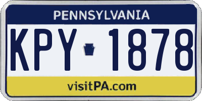 PA license plate KPY1878