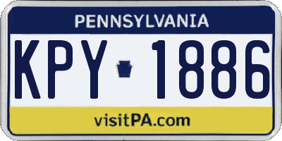 PA license plate KPY1886