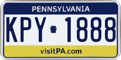PA license plate KPY1888