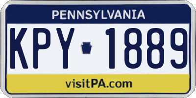 PA license plate KPY1889