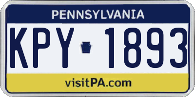 PA license plate KPY1893