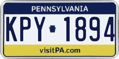 PA license plate KPY1894