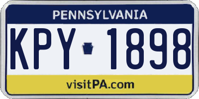 PA license plate KPY1898