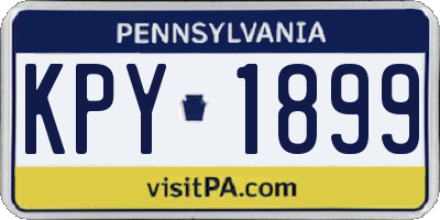 PA license plate KPY1899