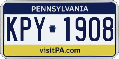 PA license plate KPY1908
