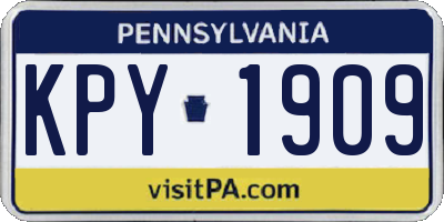 PA license plate KPY1909