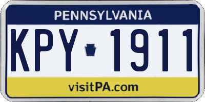 PA license plate KPY1911
