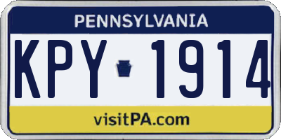 PA license plate KPY1914