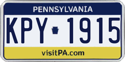 PA license plate KPY1915