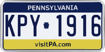 PA license plate KPY1916