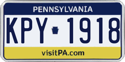 PA license plate KPY1918