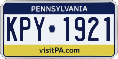 PA license plate KPY1921