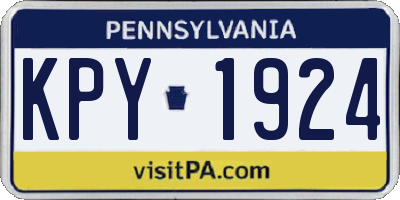 PA license plate KPY1924