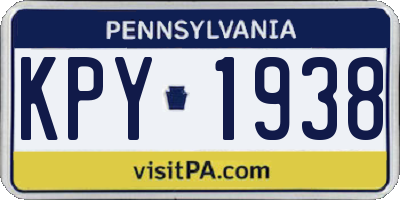 PA license plate KPY1938