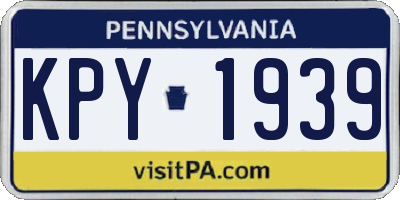 PA license plate KPY1939