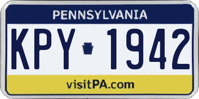 PA license plate KPY1942