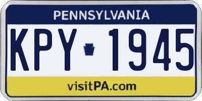 PA license plate KPY1945