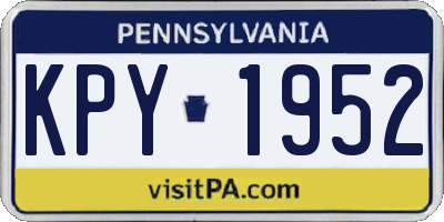 PA license plate KPY1952