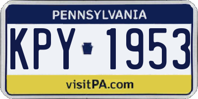 PA license plate KPY1953