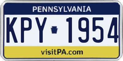 PA license plate KPY1954