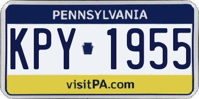 PA license plate KPY1955