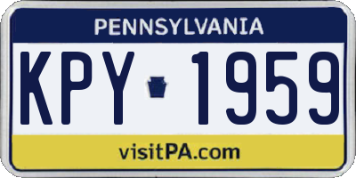 PA license plate KPY1959