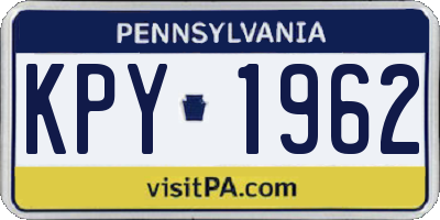 PA license plate KPY1962