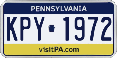 PA license plate KPY1972