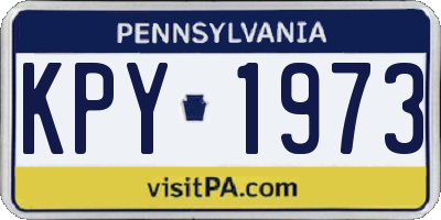 PA license plate KPY1973