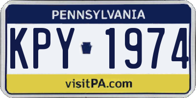 PA license plate KPY1974