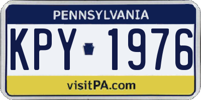 PA license plate KPY1976