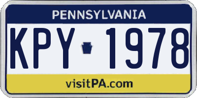 PA license plate KPY1978