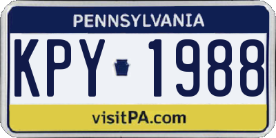 PA license plate KPY1988