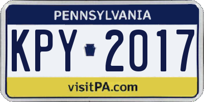 PA license plate KPY2017